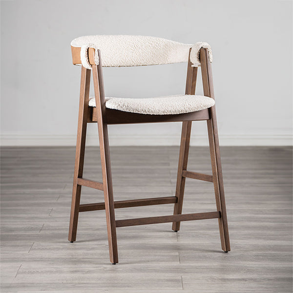 Furniture Of America Ebikon Counter Stool (2/CTN) FM3211WN-PC-2PK Walnut/Beige Mid-Century Modern - sofafair.com