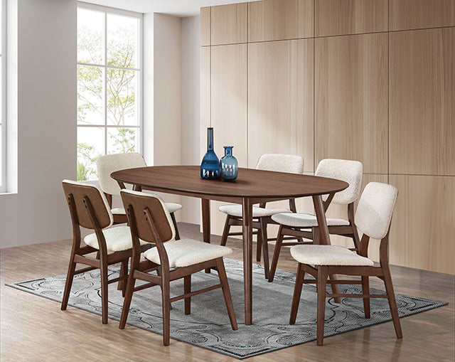 Furniture Of America Uzwil Dining Table FM3214WN-T Walnut Mid-Century Modern - sofafair.com