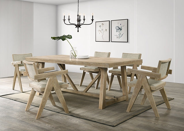 Furniture Of America Guisborough Dining Table FM3221AK-T Oak Contemporary - sofafair.com