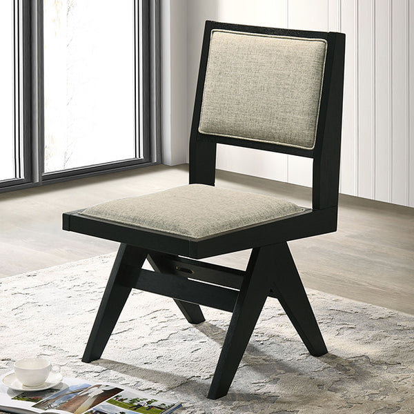 Furniture Of America Tottenham Side Chair FM3222BK-SC-2PK Black Contemporary - sofafair.com