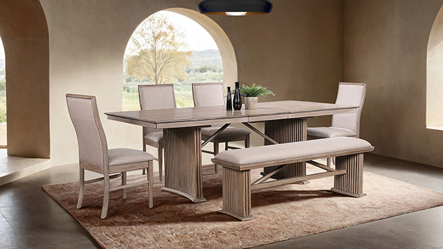 Furniture Of America Ellesmere Dining Table FM3230NT-T-TABLE Natural Ash Modern Contemporary - sofafair.com