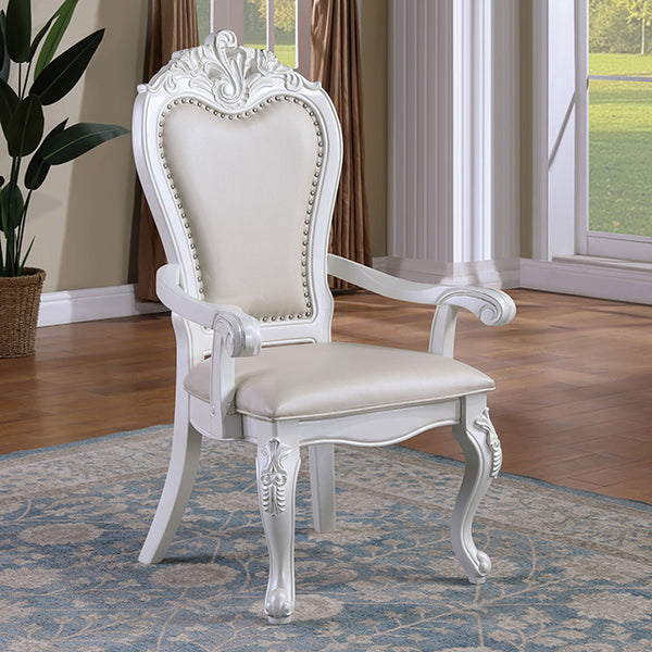 Furniture Of America Manzanita Arm Chair FM3261WH-AC-2PK White Traditional - sofafair.com