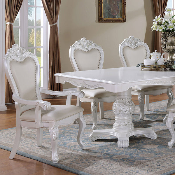 Furniture Of America Manzanita Dining Table FM3261WH-T White Traditional - sofafair.com