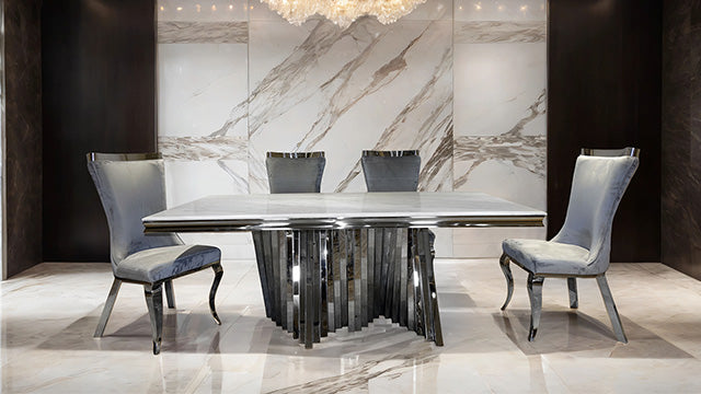 Furniture Of America Basilicata Silver Chair (2/CTN) FM33012GY-SC-2PK Gray Glam - sofafair.com