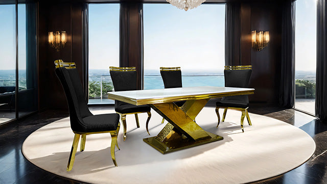 Furniture Of America Palazzo Dining Table FM33002GD-T-TABLE Gold Glam - sofafair.com