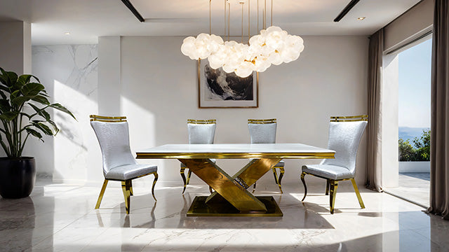 Furniture Of America Palazzo Dining Table FM33002GD-T-TABLE Gold Glam - sofafair.com