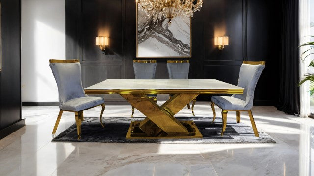Furniture Of America Palazzo Dining Table FM33002GD-T-TABLE Gold Glam - sofafair.com