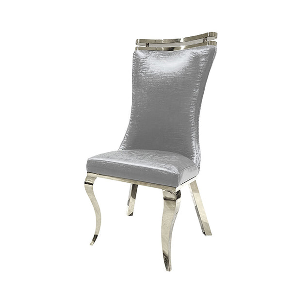 Furniture Of America Palazzo Silver Chair (2/CTN) FM33010SV-SC-2PK Silver Glam - sofafair.com