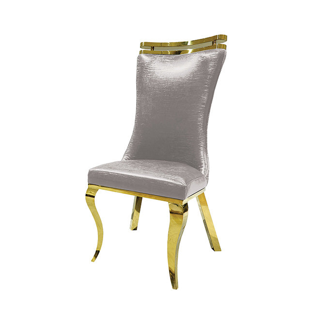 Furniture Of America Palazzo Gold Chair (2/CTN) FM33011SV-SC-2PK Silver Glam - sofafair.com