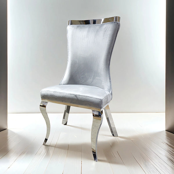 Furniture Of America Basilicata Silver Chair (2/CTN) FM33012GY-SC-2PK Gray Glam - sofafair.com