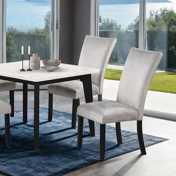 Furniture Of America Sabro Square Dining Table FM3330BK-ST-TABLE Black/White Contemporary - sofafair.com