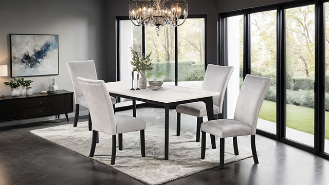 Furniture Of America Sabro Rect Dining Table FM3330BK-T-TABLE Black/White Contemporary - sofafair.com