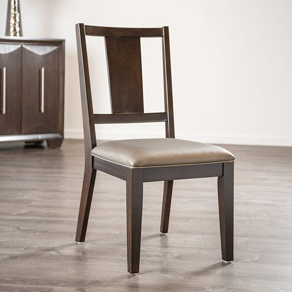 Furniture Of America Hinwitz Side Chair (2/CTN) FM3399ES-SC-2PK Espresso/Dark Gray Transitional - sofafair.com