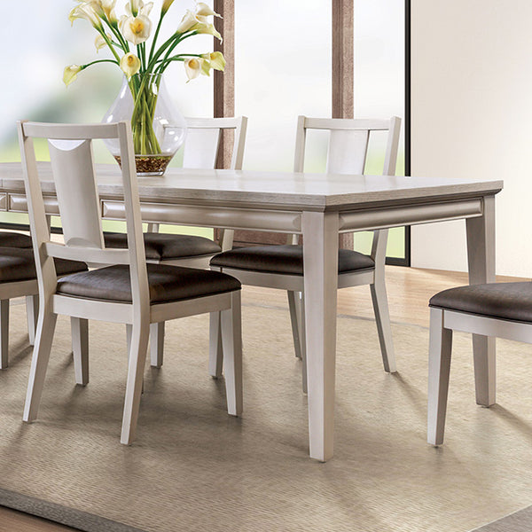 Furniture Of America Hinwitz Dining Table FM3399WH-T White Oak Transitional - sofafair.com