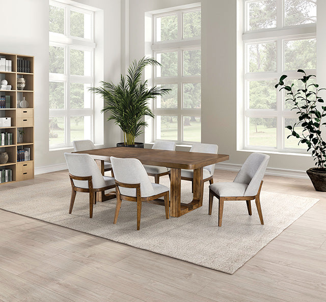 Furniture Of America Mandal Dining Table FM3421BR-T Chestnut Transitional - sofafair.com