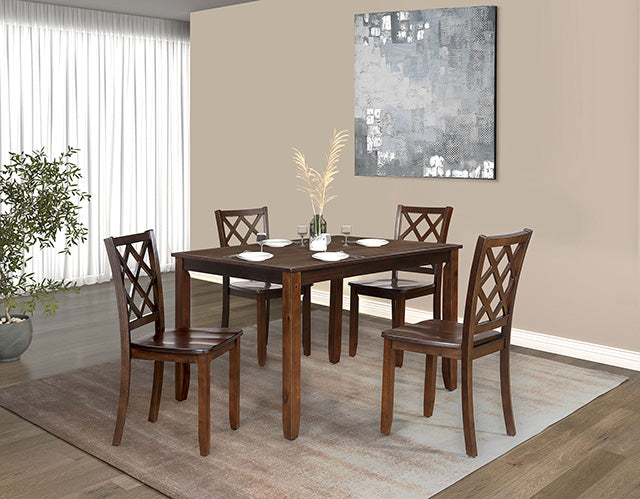 Furniture Of America Yamhill 5 Pc. Dining Table Set FM3424CH-T Dark Cherry Transitional - sofafair.com