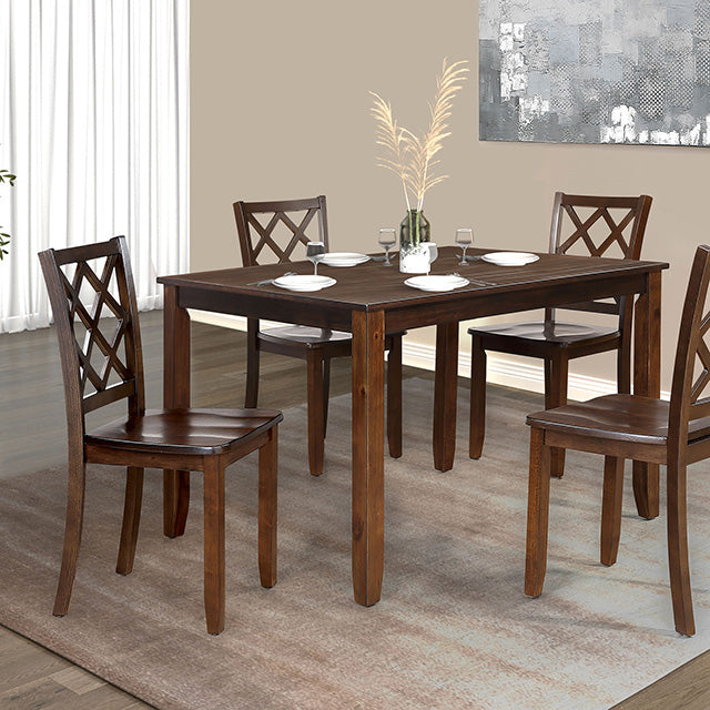 Furniture Of America Yamhill 5 Pc. Dining Table Set FM3424CH-T Dark Cherry Transitional - sofafair.com