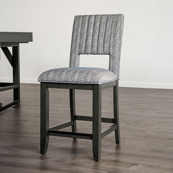 Furniture Of America Potton Counter Ht. Chair (2/CTN) FM3425BL-PC-2PK Blue Gray Transitional - sofafair.com