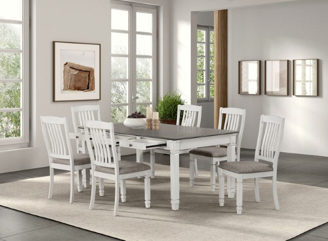 Furniture Of America Pendola Side Chair (2/CTN) FM3427WH-SC-2PK Rustic White Rustic Farmhouse - sofafair.com