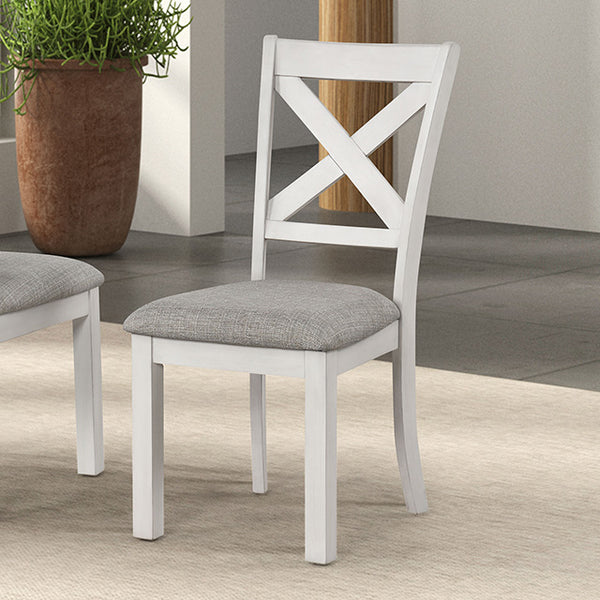 Furniture Of America Ferrone Side Chair (2/CTN) FM3429WH-SC-2PK Rustic White Oak Rustic Farmhouse - sofafair.com