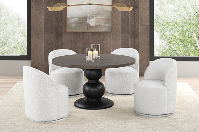 Furniture Of America Essen Round Dining Table FM3430ES-RT-TABLE Espresso Contemporary - sofafair.com