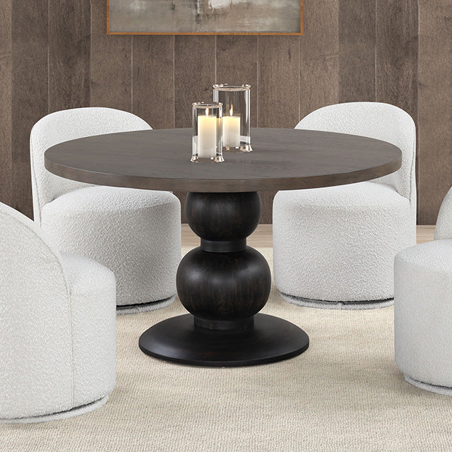 Furniture Of America Essen Round Dining Table FM3430ES-RT-TABLE Espresso Contemporary - sofafair.com