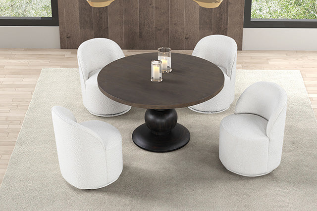 Furniture Of America Essen Round Dining Table FM3430ES-RT-TABLE Espresso Contemporary - sofafair.com