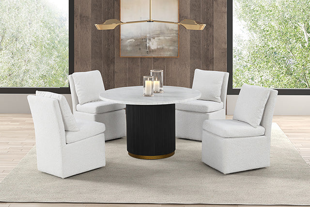 Furniture Of America Broager Dining Chair FM3000WH-SC White Contemporary - sofafair.com