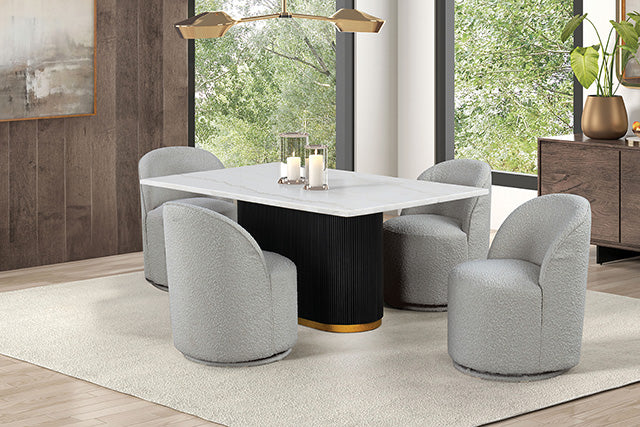 Furniture Of America Broager Dining Swivel Chair FM3001LG-SC Light Gray Contemporary - sofafair.com