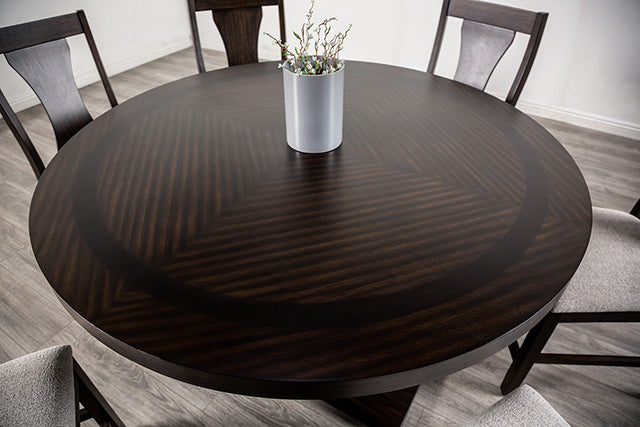 Furniture Of America Holsworthy Round Dining Table FM3600ES-RT Espresso Contemporary - sofafair.com