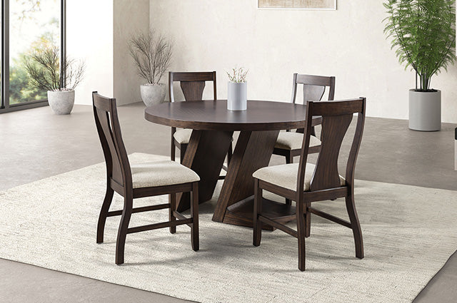 Furniture Of America Holsworthy Round Dining Table FM3600ES-RT Espresso Contemporary - sofafair.com