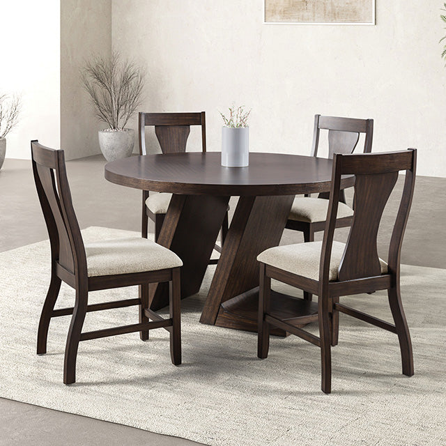 Furniture Of America Holsworthy Round Dining Table FM3600ES-RT Espresso Contemporary - sofafair.com