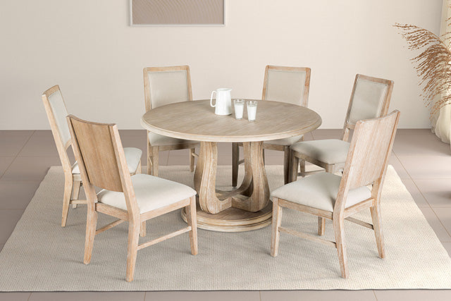 Furniture Of America Orbetello Side Chair (2/CTN) FM3601NT-SC-2PK Distressed Natural Transitional - sofafair.com