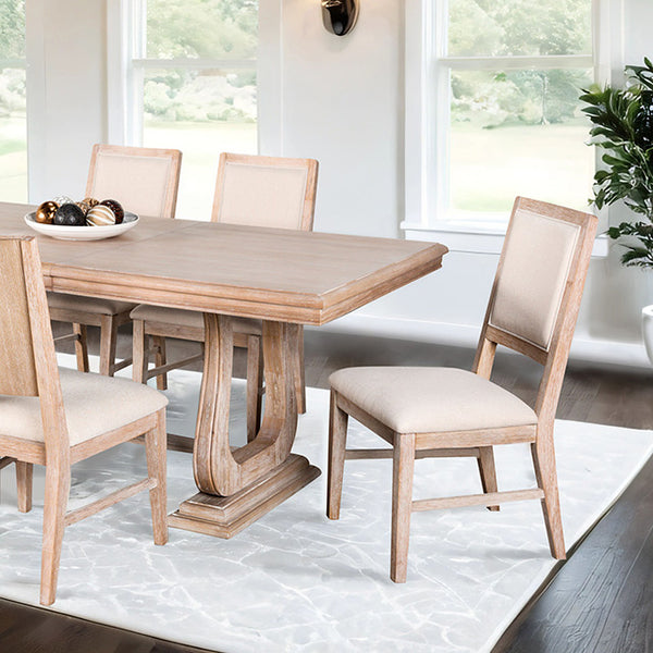 Furniture Of America Orbetello Dining Table FM3601NT-T Distressed Natural Transitional - sofafair.com