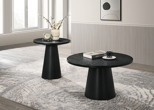 Furniture Of America Halewood End Table FM4222BK-E-PK Oak Contemporary - sofafair.com