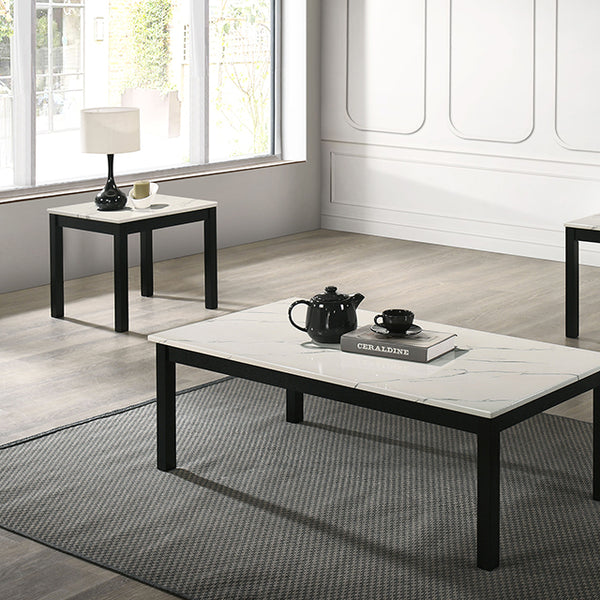 Furniture Of America Findlay 3 Pc. Table Set FM42900WH-3PK White Contemporary - sofafair.com