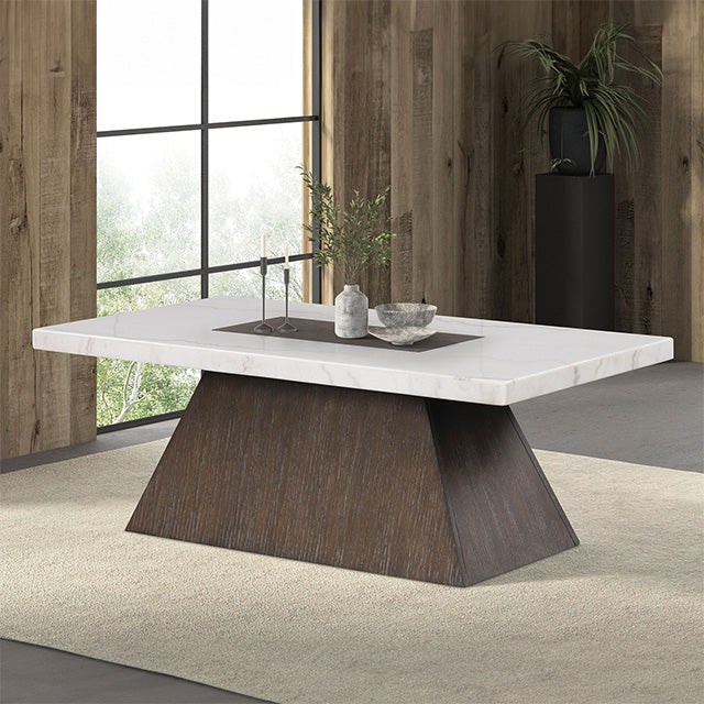 Furniture Of America Grasten Square Coffee Table FM4332DB-C-PK Dark Walnut/White Contemporary - sofafair.com