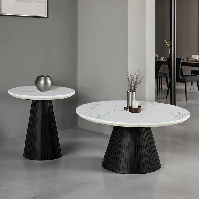 Furniture Of America Sindal Round End Table FM44004BK-ER-TABLE Black Contemporary - sofafair.com