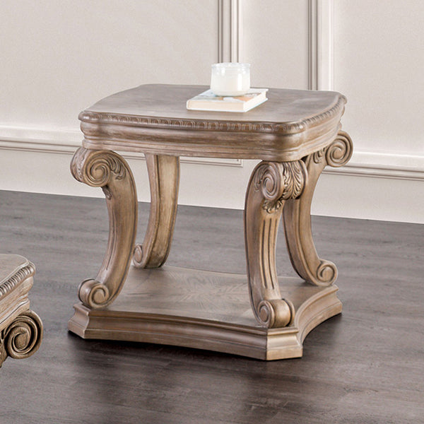 Furniture Of America Oakway End Table FM4518AK-E Weathered Oak Traditional - sofafair.com