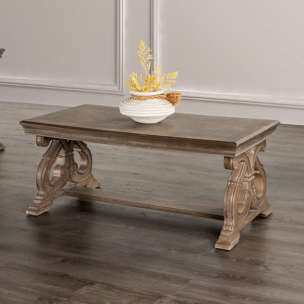 Furniture Of America Giordani Cocktail Table FM4519AK-C Weathered Oak Traditional - sofafair.com