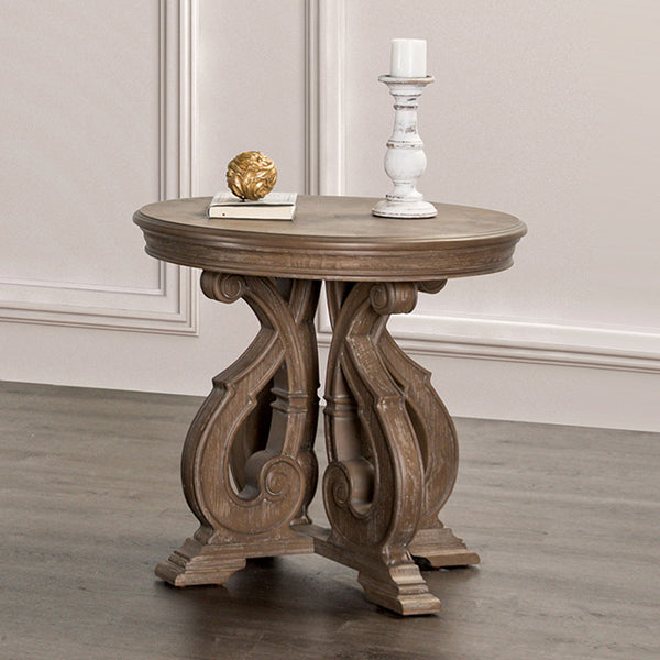 Furniture Of America Giordani End Table FM4519AK-E Weathered Oak Traditional - sofafair.com