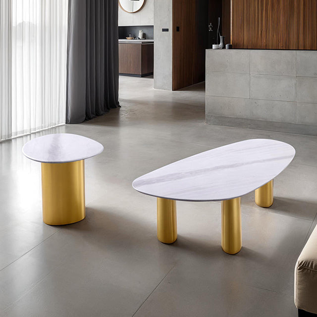 Furniture Of America Northwich Cooffe Table FM47005WH-C-TABLE White/Matte Gold Contemporary - sofafair.com