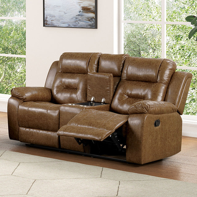 Furniture Of America Ezekius Loveseat FM6011BR-LV-M Brown Transitional - sofafair.com