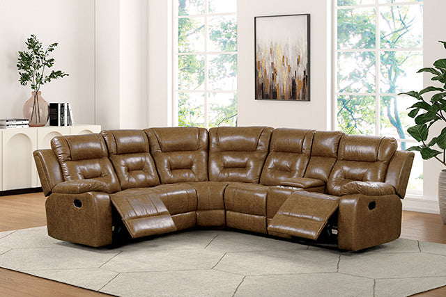 Furniture Of America Ezekius Manual Sectional FM6011BR-M-SECT Brown Transitional - sofafair.com