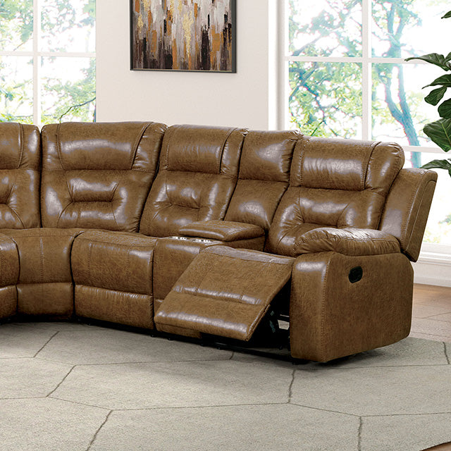 Furniture Of America Ezekius Manual Sectional FM6011BR-M-SECT Brown Transitional - sofafair.com