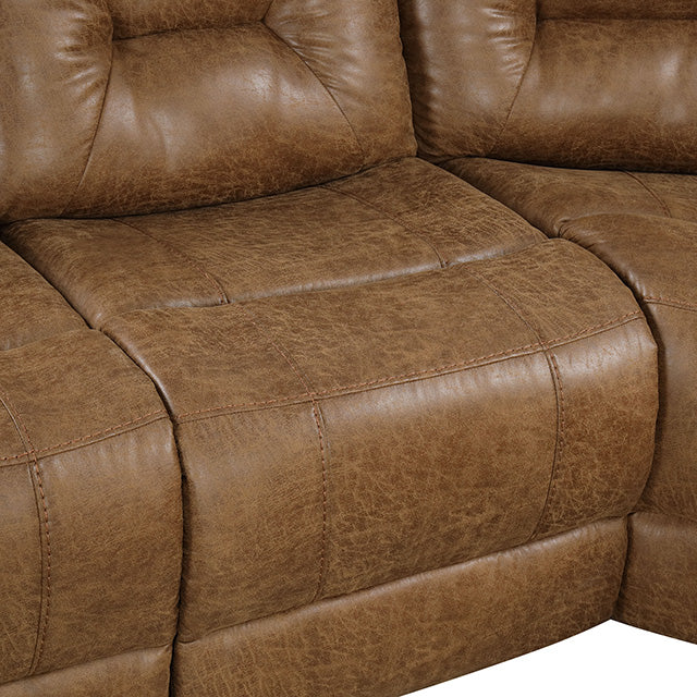 Furniture Of America Ezekius Manual Sectional FM6011BR-M-SECT Brown Transitional - sofafair.com