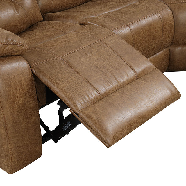 Furniture Of America Ezekius Manual Sectional FM6011BR-M-SECT Brown Transitional - sofafair.com