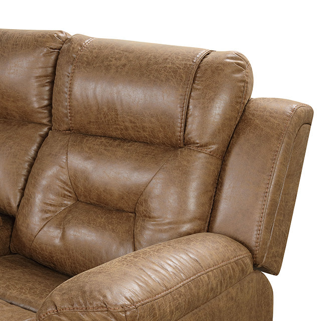 Furniture Of America Ezekius Manual Sectional FM6011BR-M-SECT Brown Transitional - sofafair.com