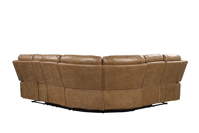 Furniture Of America Ezekius Manual Sectional FM6011BR-M-SECT Brown Transitional - sofafair.com