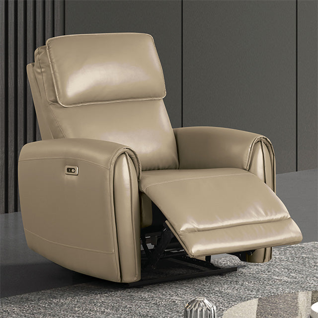 Furniture Of America Schlieren Power Recliner FM6012BG-CH-PM Beige Contemporary - sofafair.com